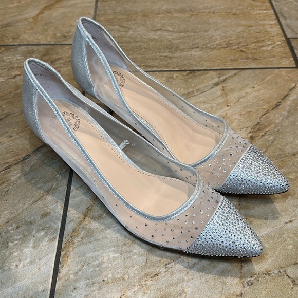 I.Miller Shoes I Miller Womens Saydee Silver Rhinestone Kitten Heel